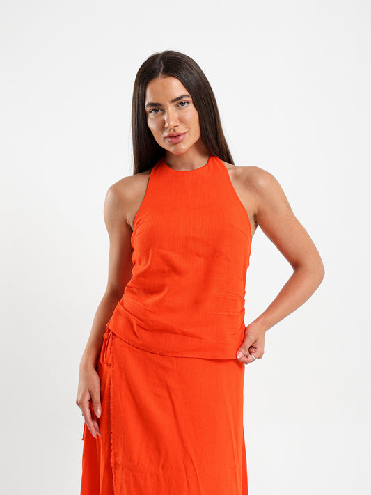 Sleeveless Halter Neck Top