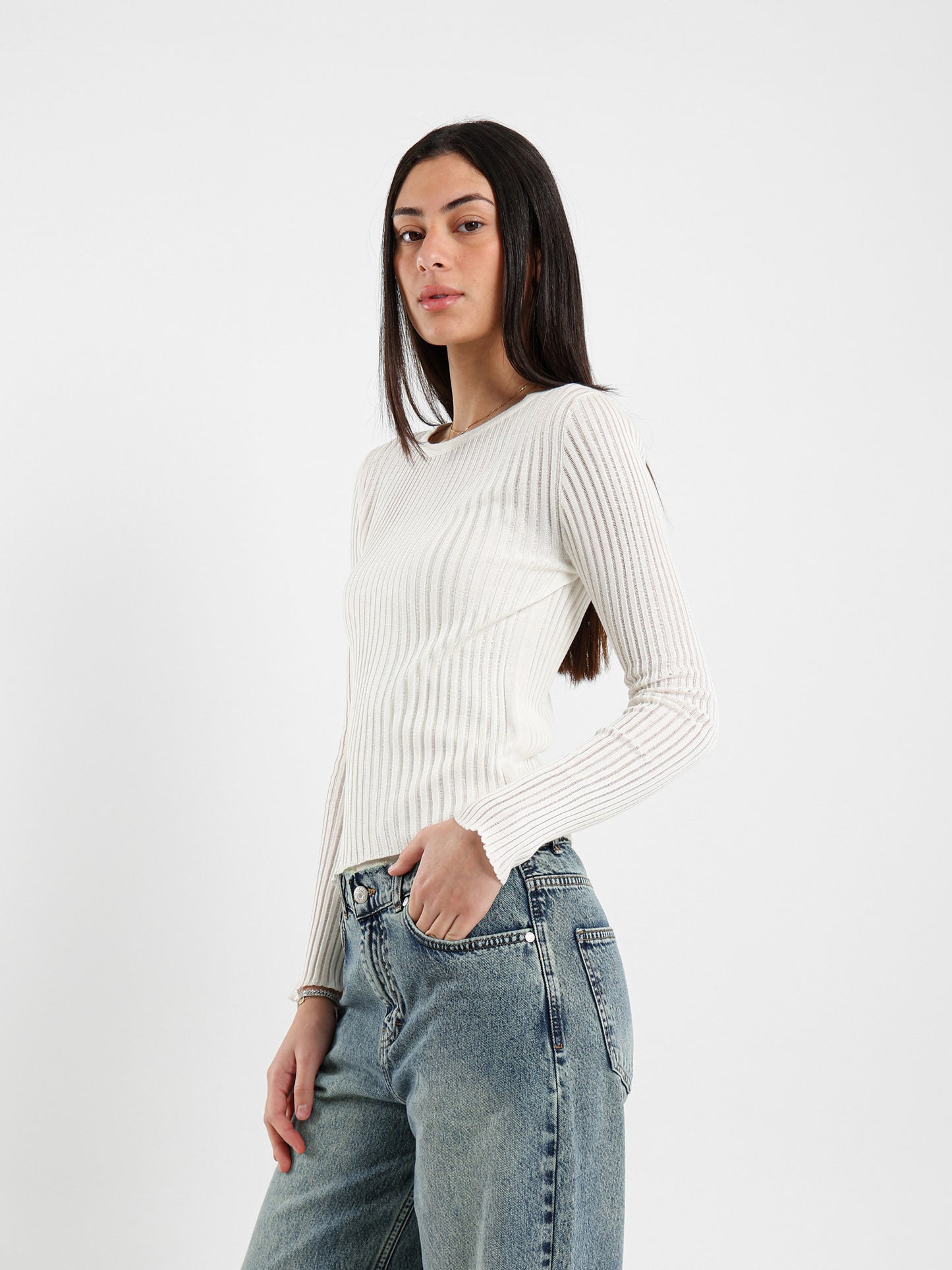 Sheer Long Sleeve Top