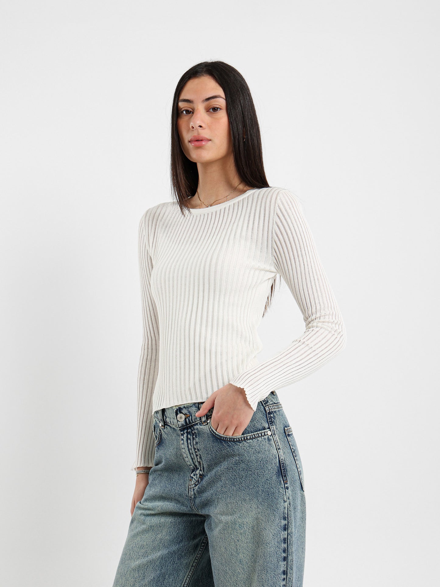 Sheer Long Sleeve Top