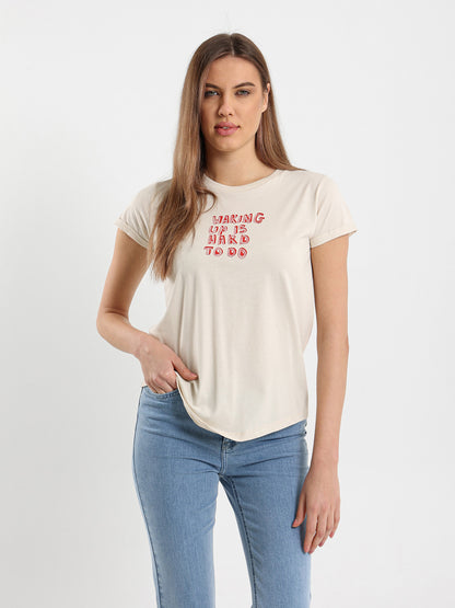 Waking Up Is Hard Printed T-Shirt