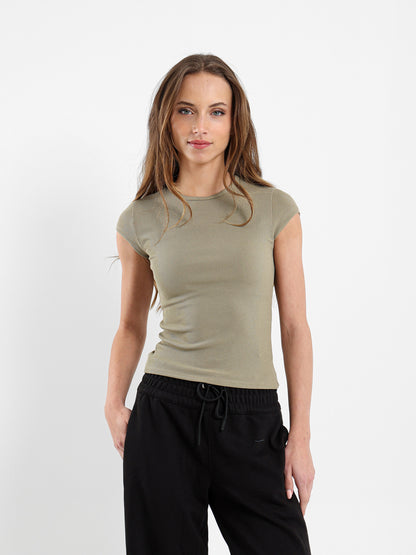 Ribbed Short Sleeve Tee