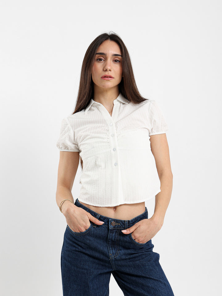 قميص بأكمام منفوخة ضيقة