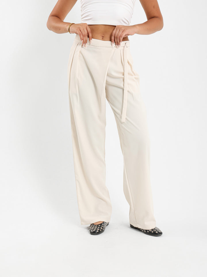 Wrap Front Low Waist Pants