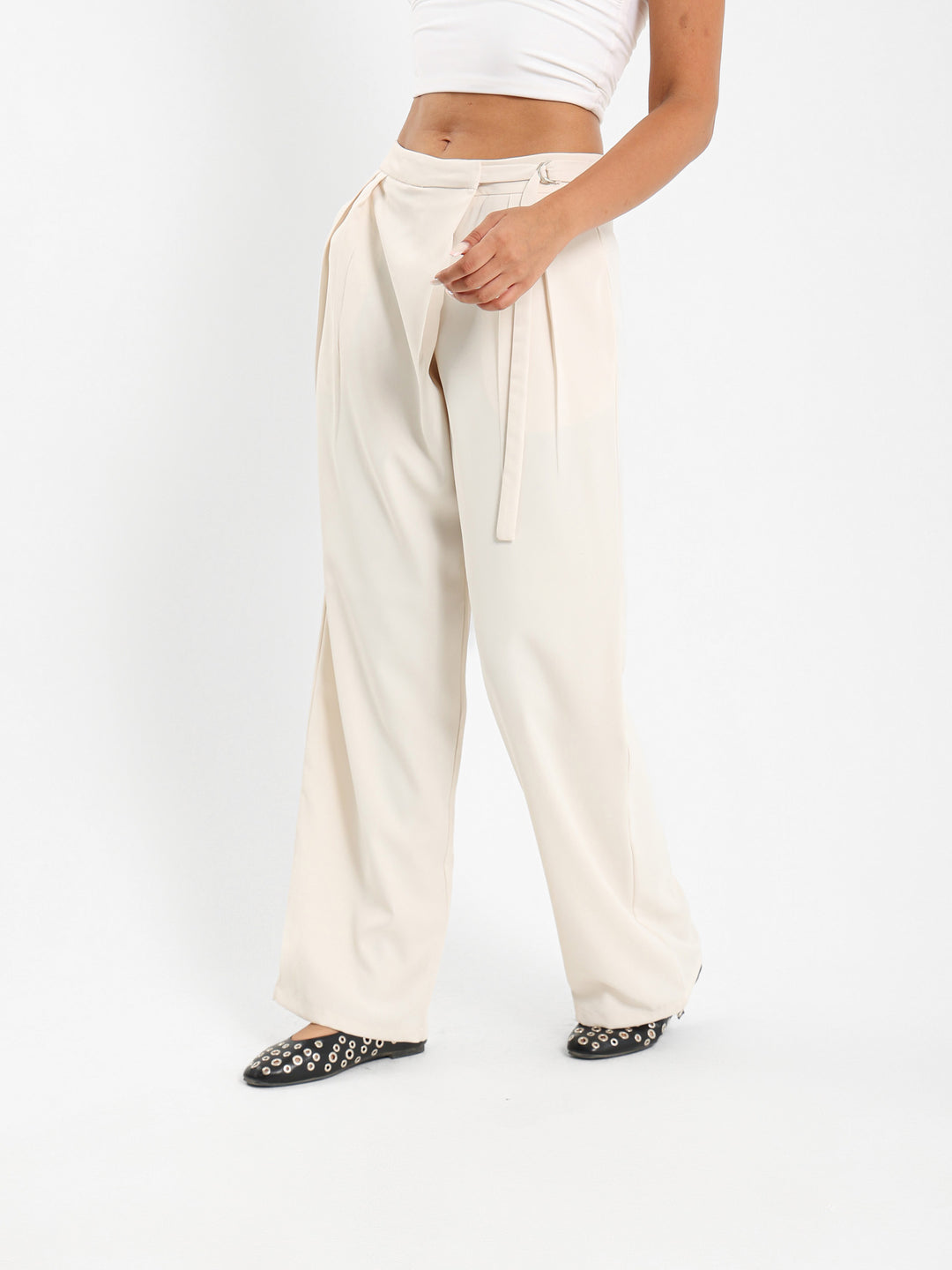 Wrap Front Low Waist Pants