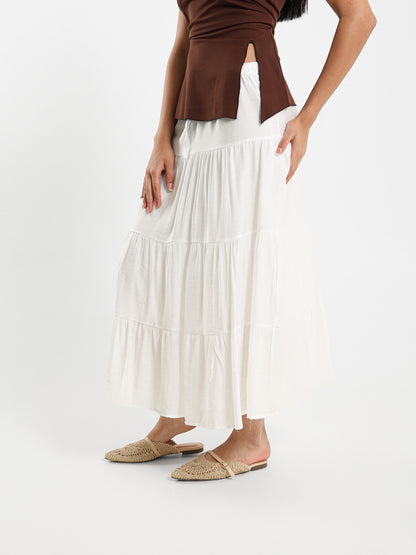 Tiered Flowing Maxi Skirt