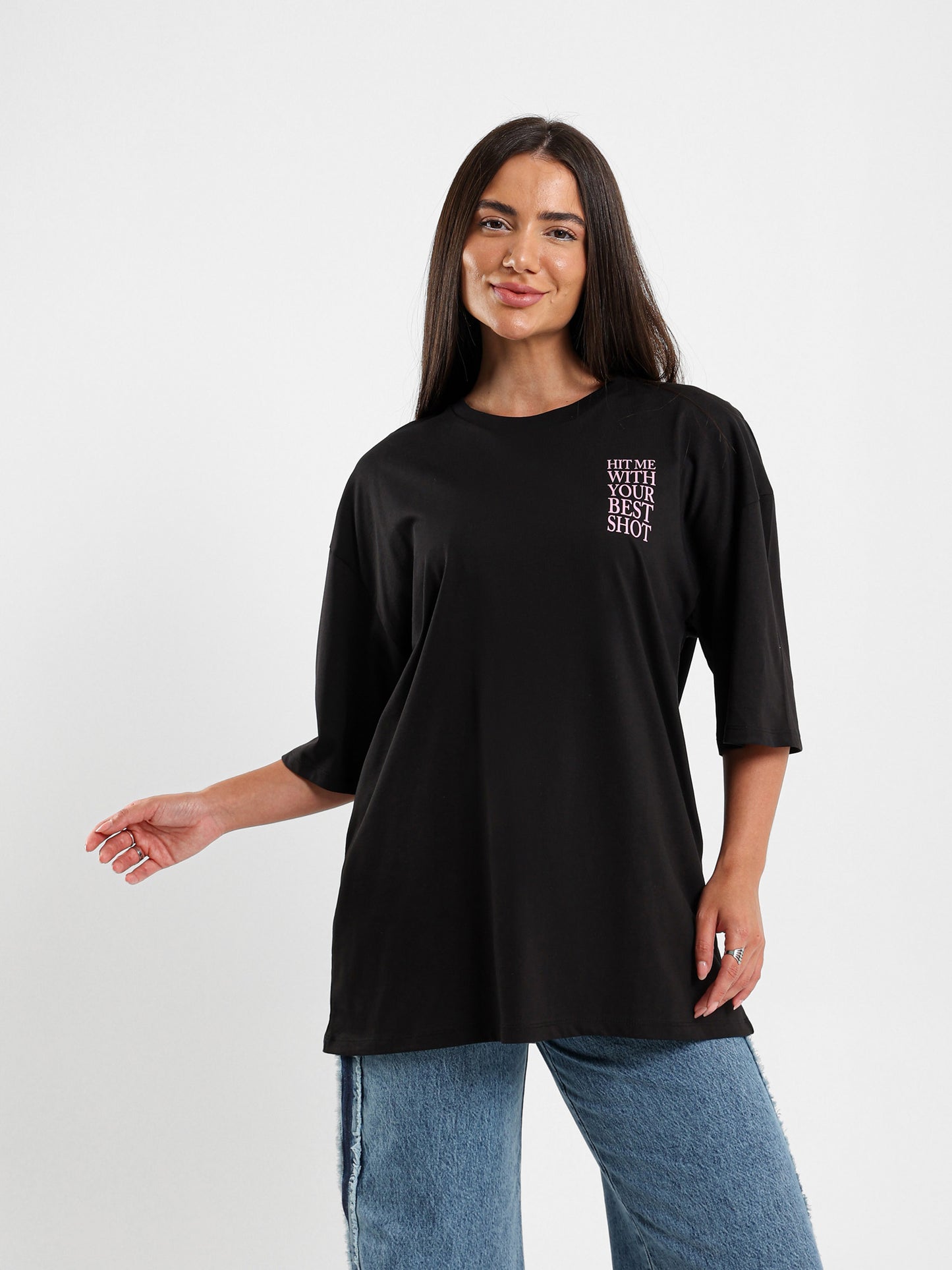 Oversized Best Shot Print T-Shirt