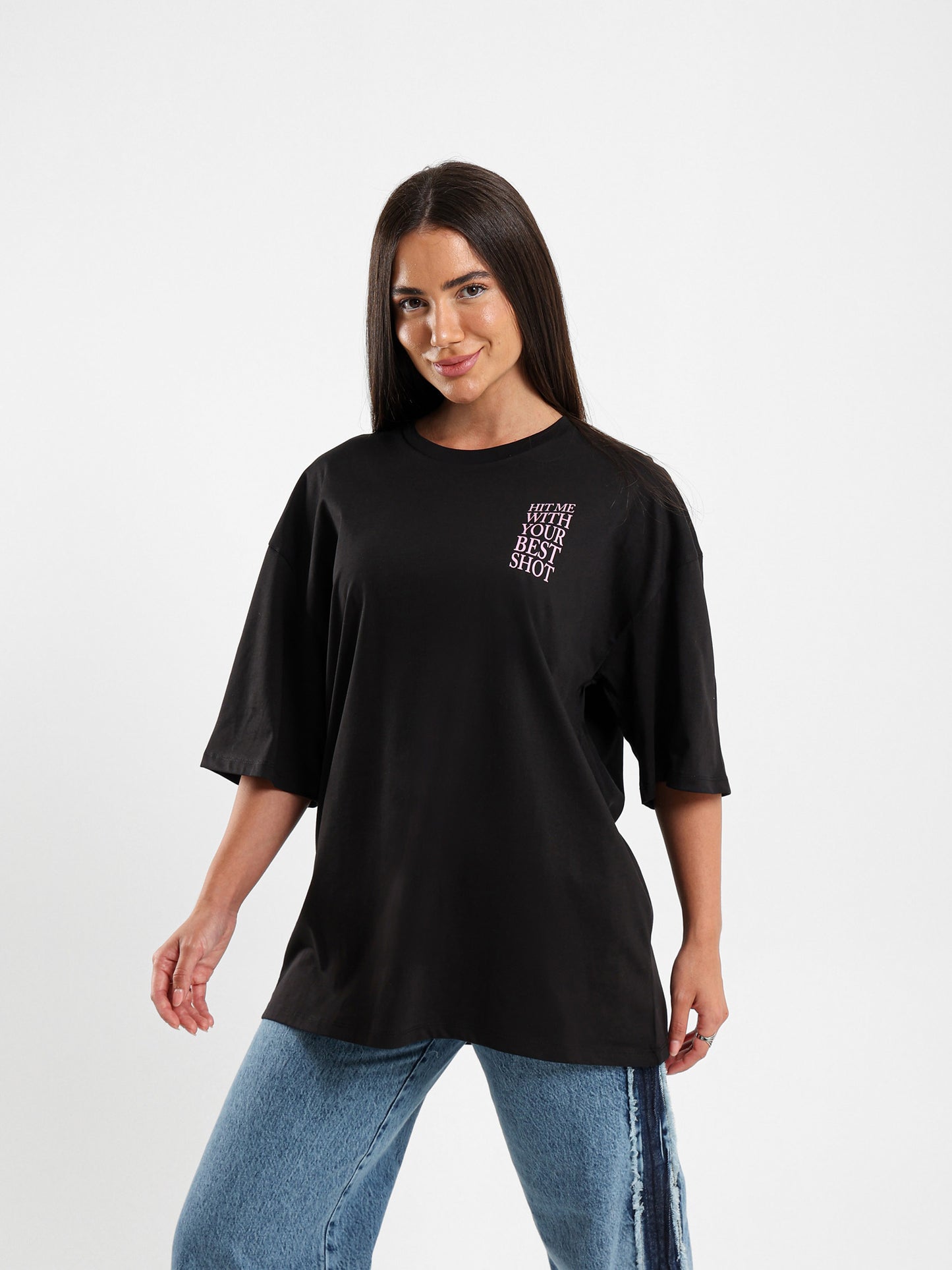 Oversized Best Shot Print T-Shirt