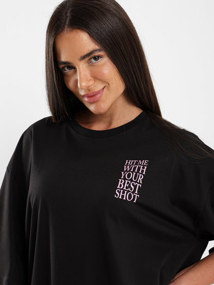 Oversized Best Shot Print T-Shirt