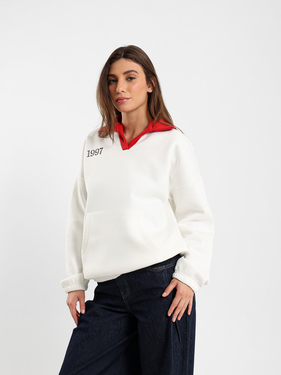 Embroidered Polo Sweatshirt