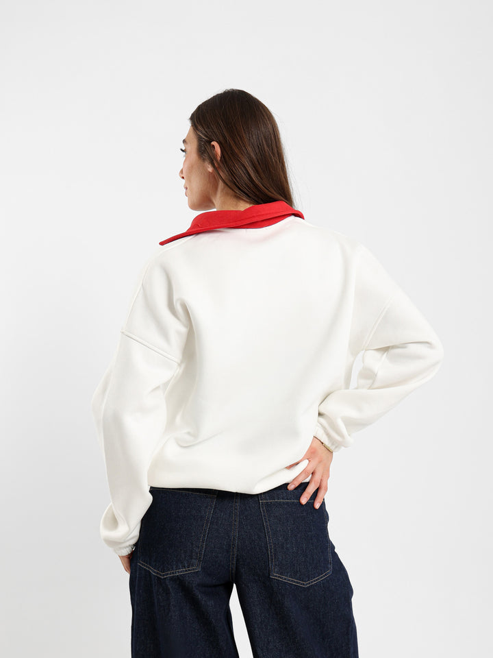 Embroidered Polo Sweatshirt