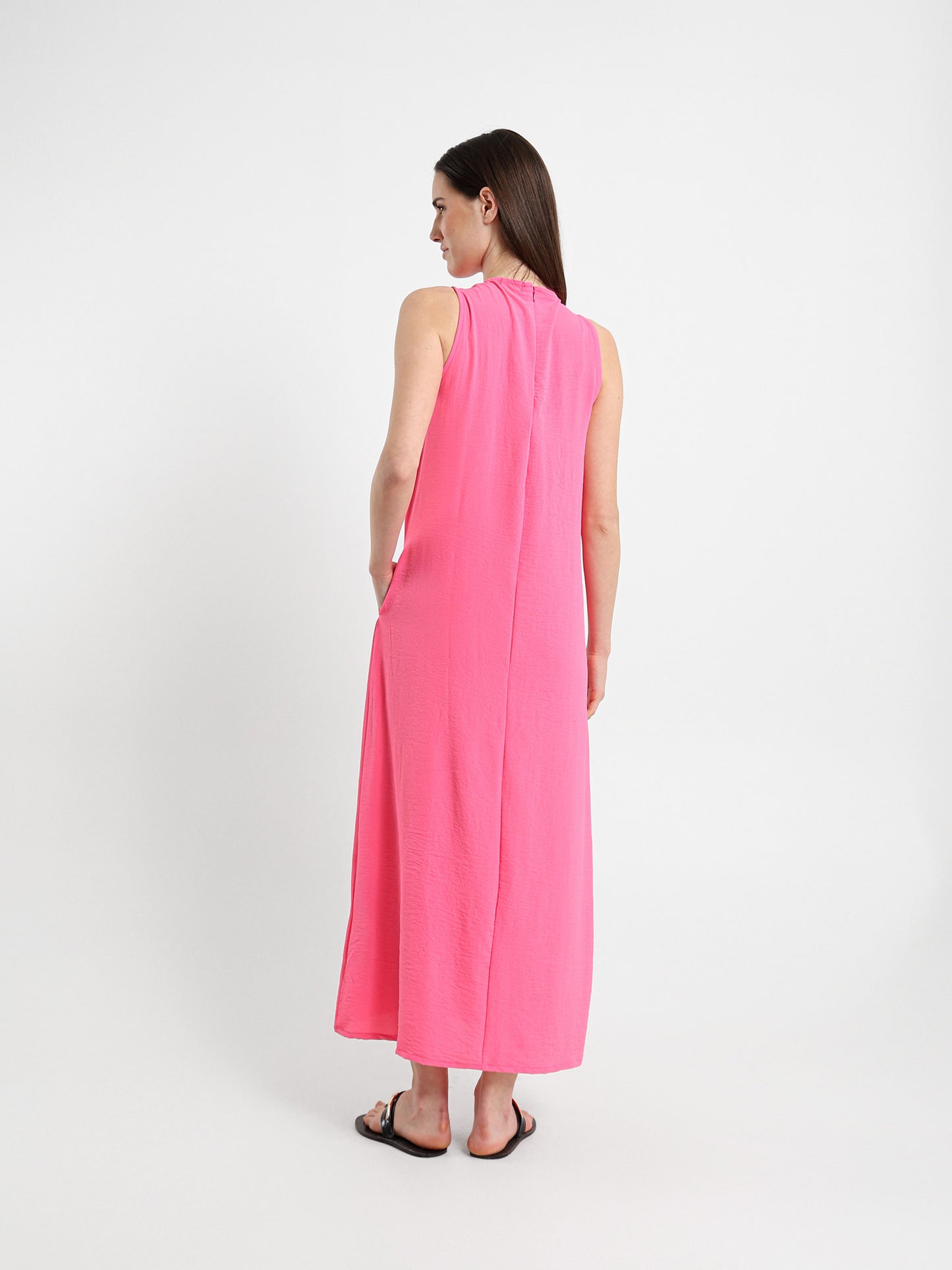 Side Pockets Sleeveless Long Dress