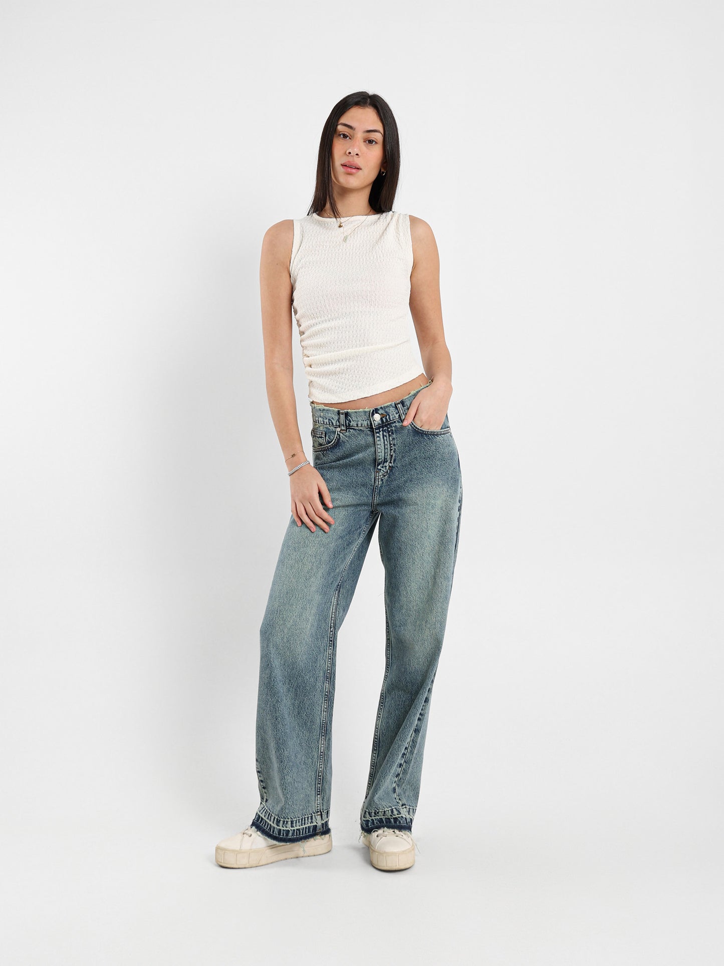 Sleeveless Drawstring Top