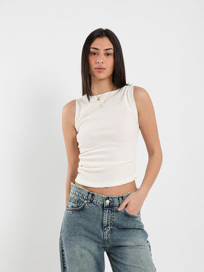 Sleeveless Drawstring Top
