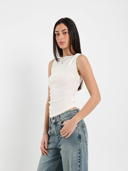 Sleeveless Drawstring Top