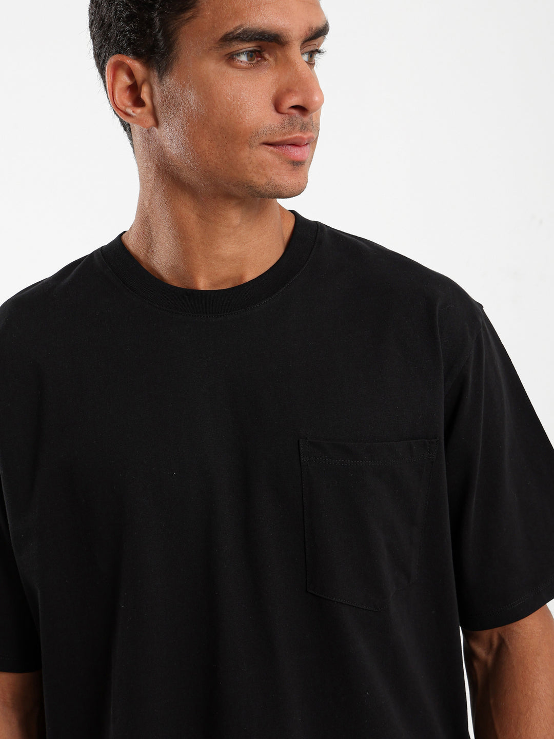 Boxy Fit Tee with Front Pocket