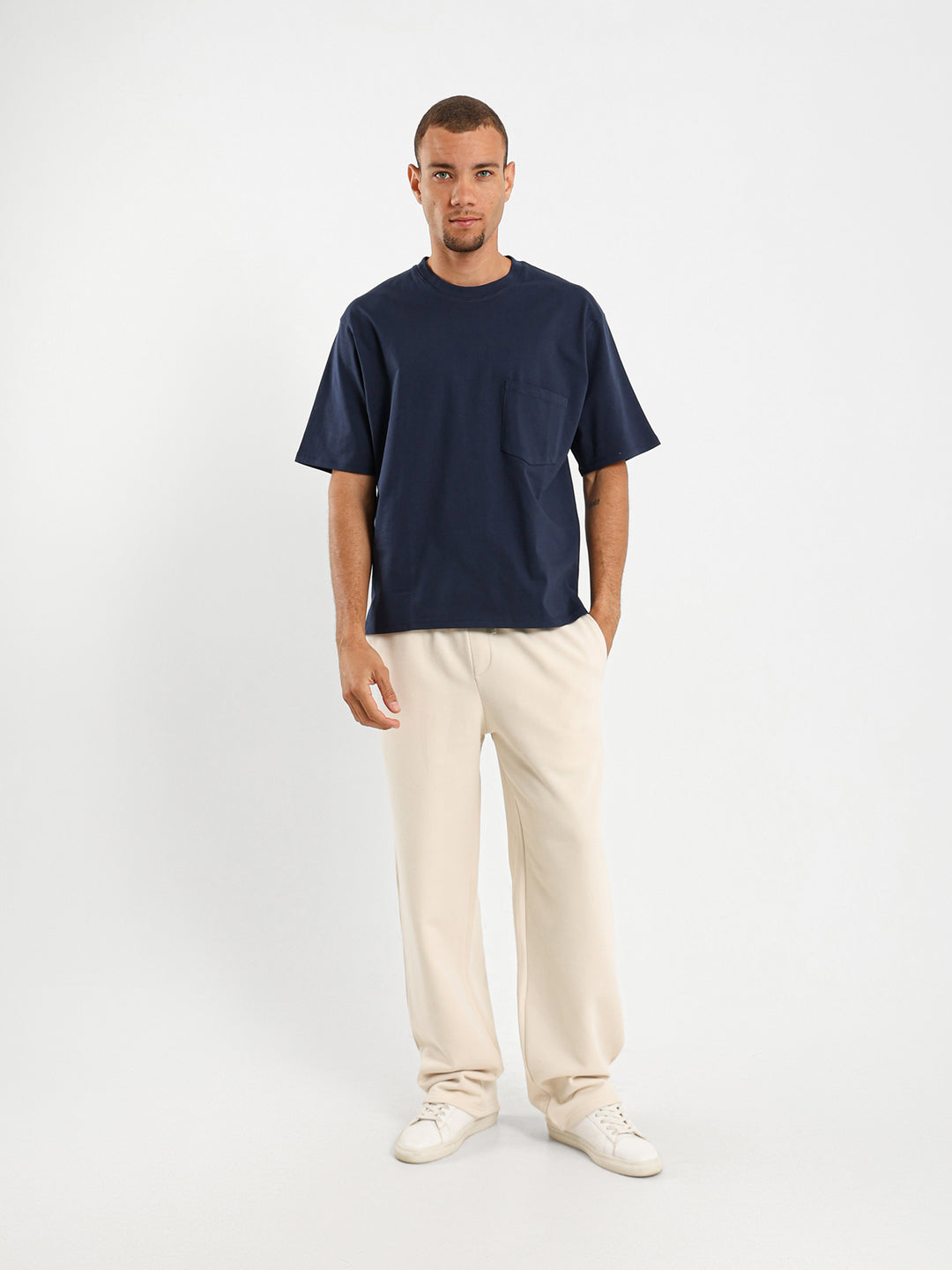 Boxy Fit Tee with Front Pocket