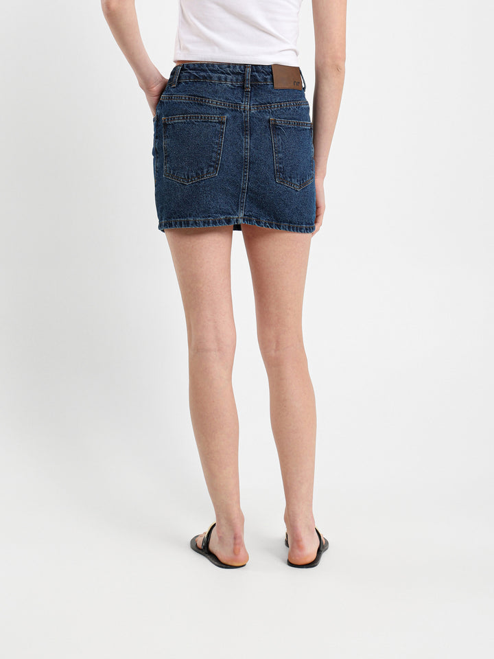 Criss Cross Mini Denim Skirt