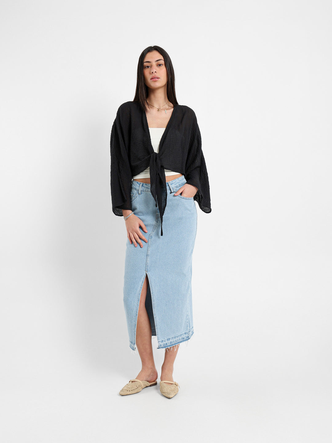 Tie-Front Kimono