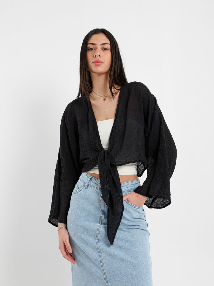 Tie-Front Kimono