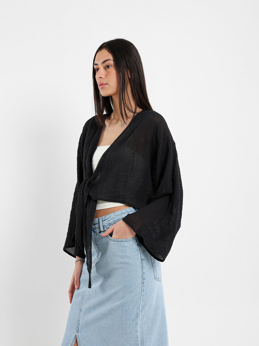 Tie-Front Kimono