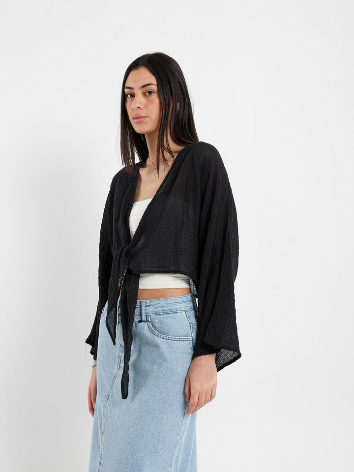Tie-Front Kimono