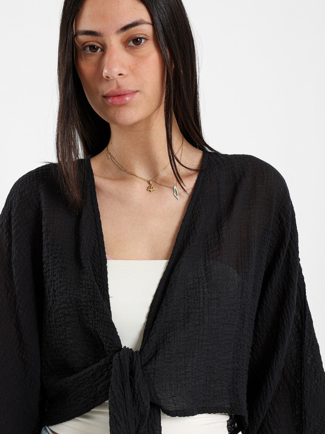 Tie-Front Kimono