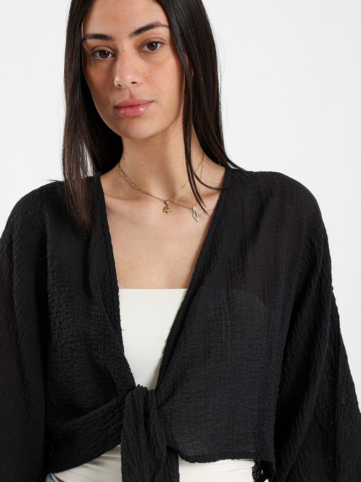 Tie-Front Kimono