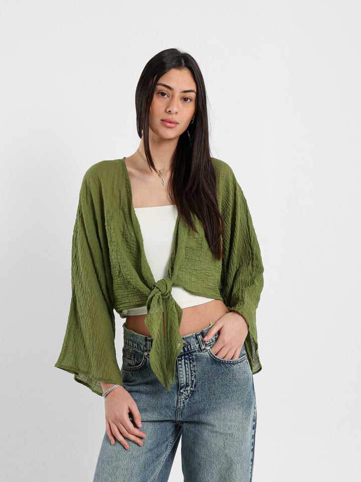 Tie-Front Kimono
