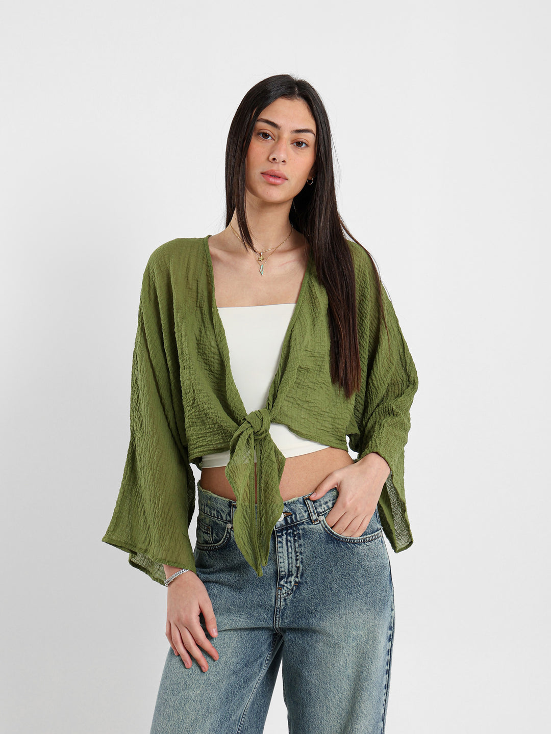 Tie-Front Kimono