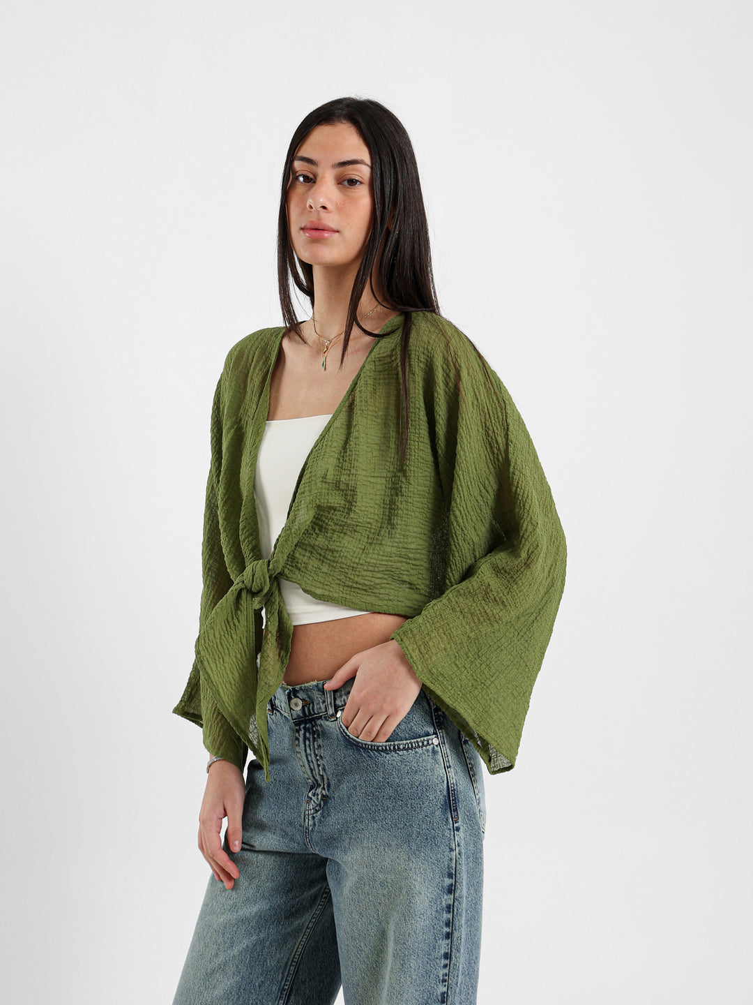Tie-Front Kimono