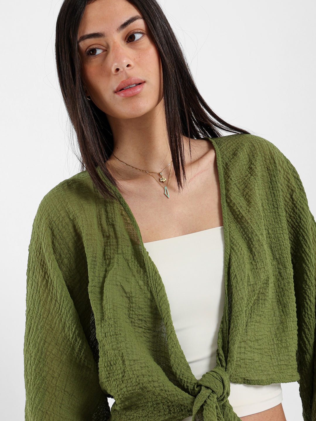 Tie-Front Kimono