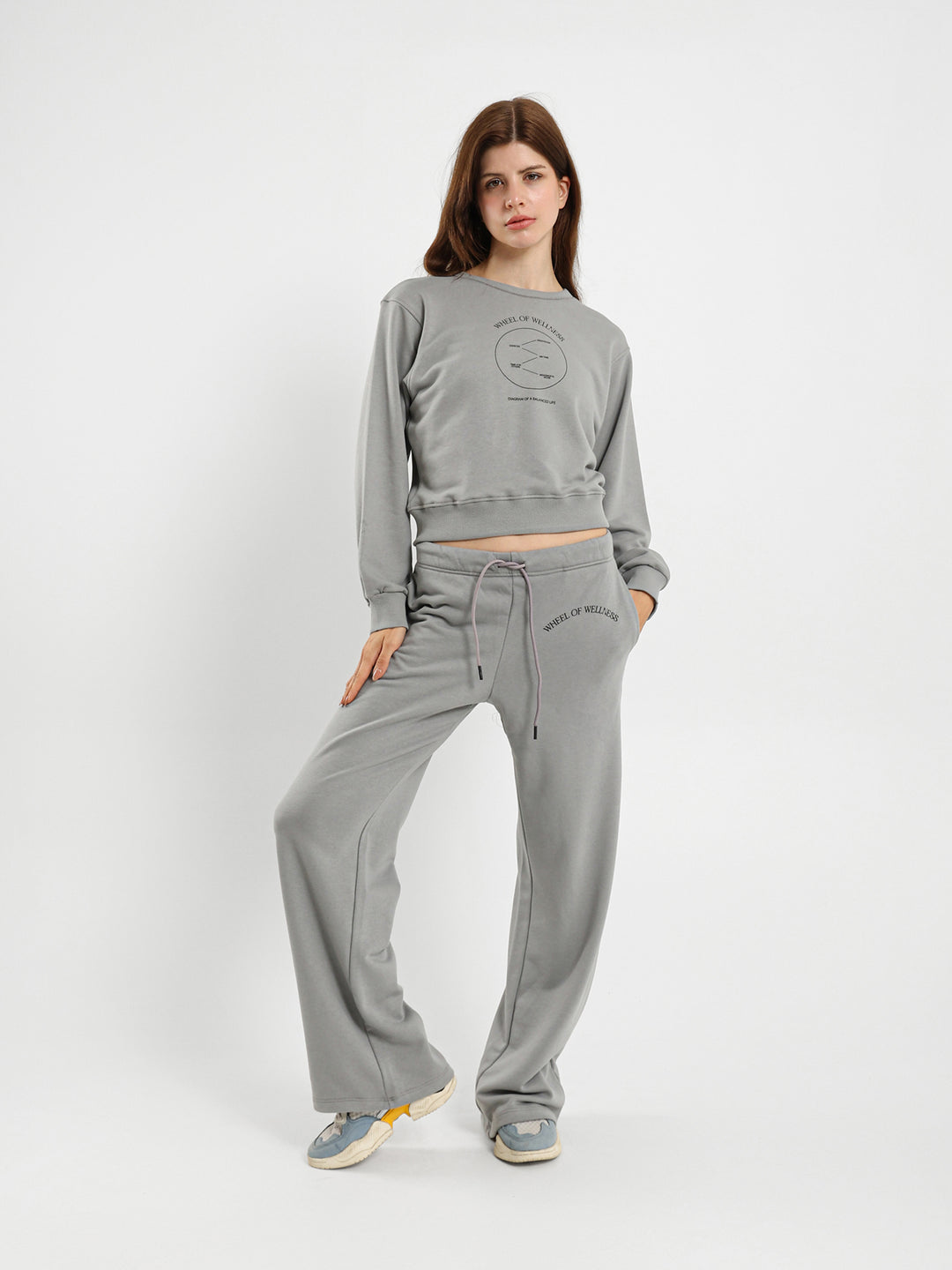 Front Print Cropped Sweatshirt