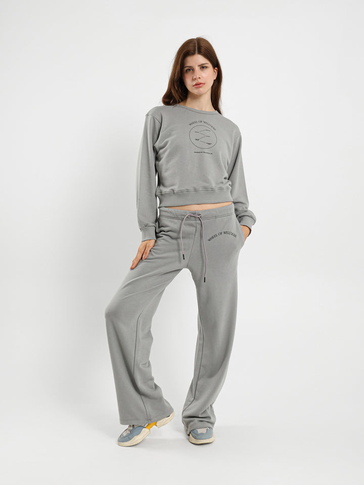 Front Print Cropped Sweatshirt