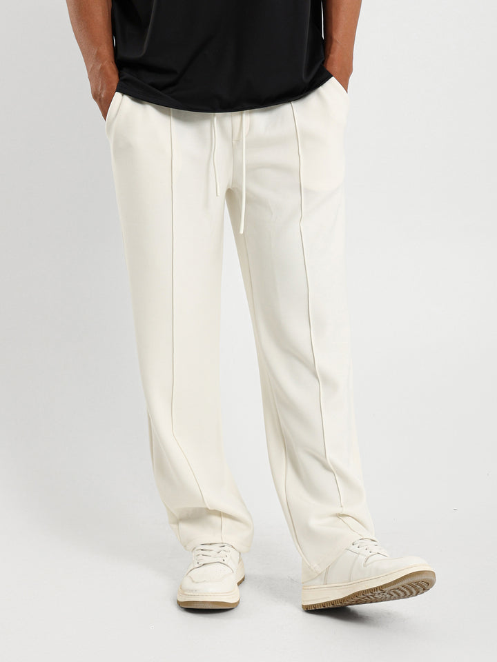 Regular Fit Pants With Front Crease