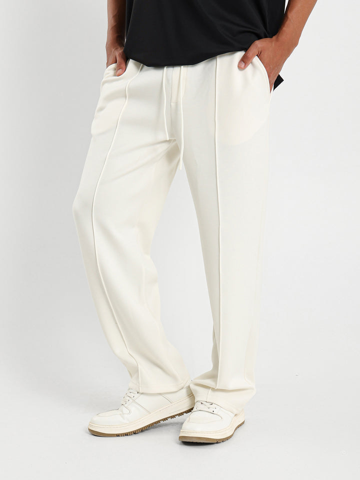 Regular Fit Pants With Front Crease