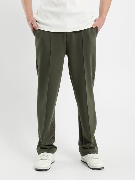 Regular Fit Pants With Front Crease