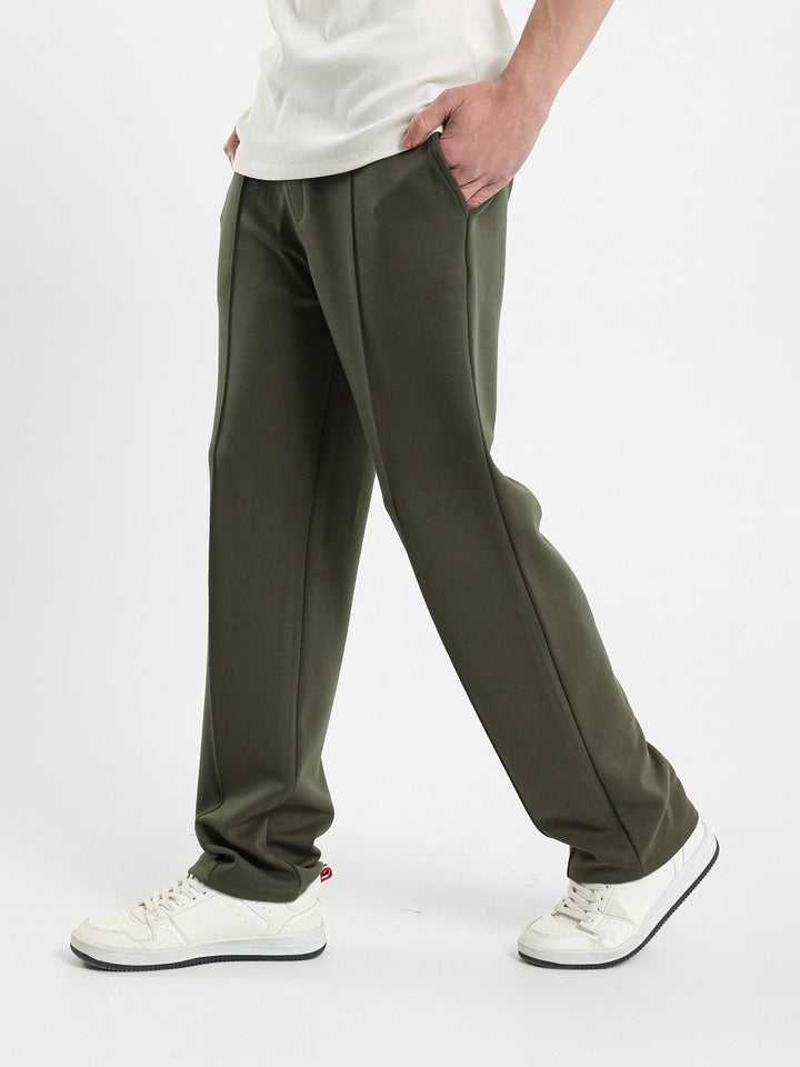 Regular Fit Pants With Front Crease