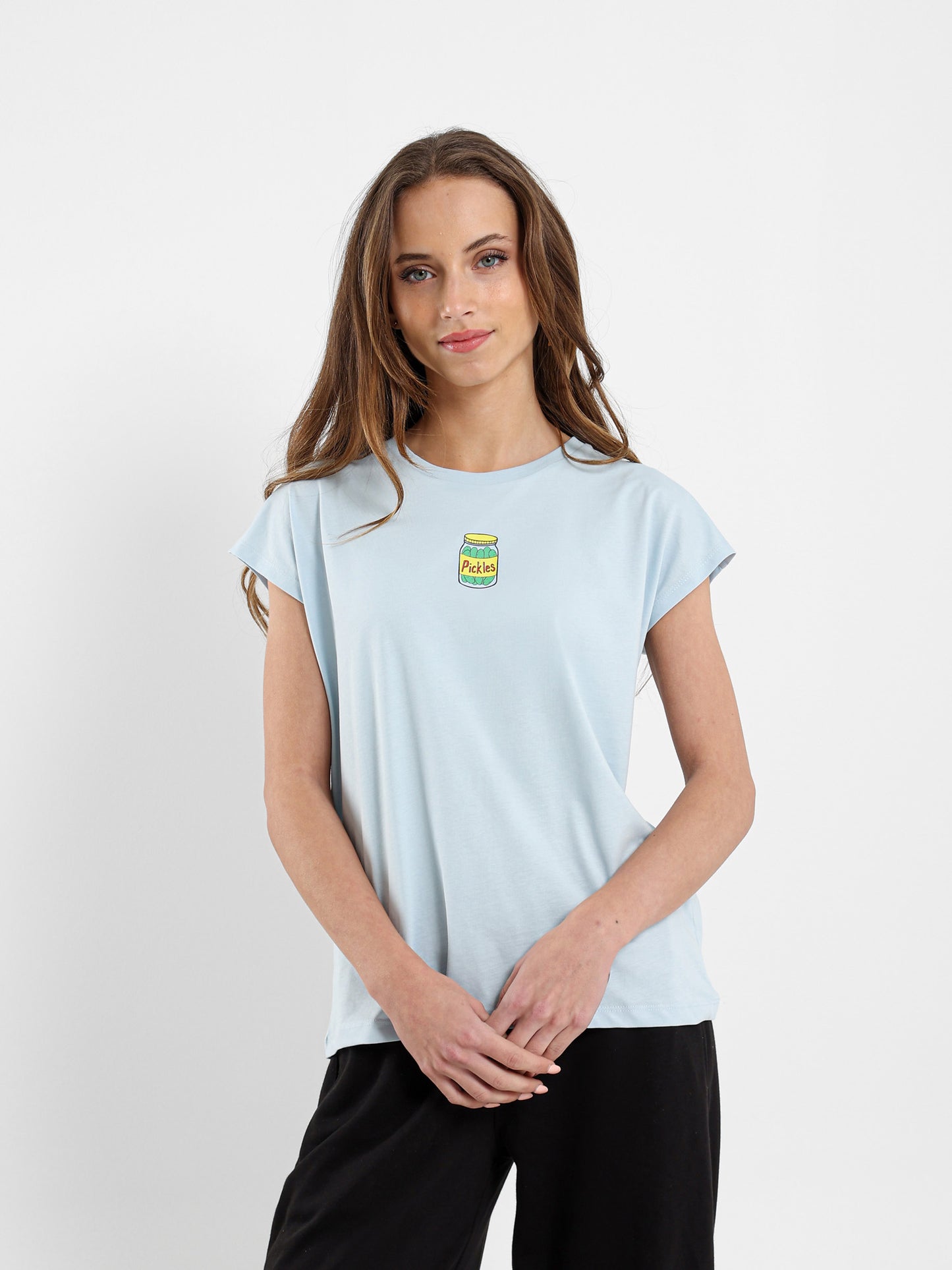 Pickles Print Cap Sleeve T-Shirt
