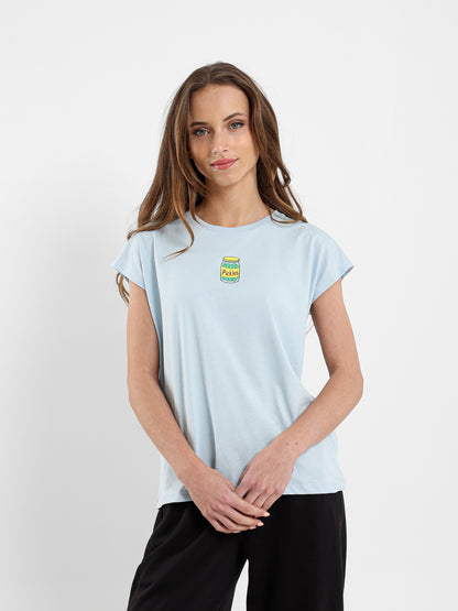 Pickles Print Cap Sleeve T-Shirt