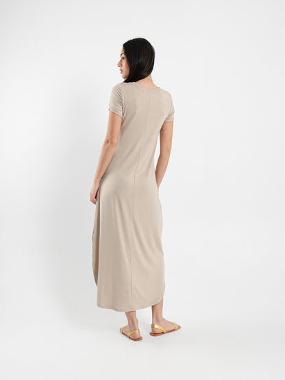 Round Neck Slit Sides Dress