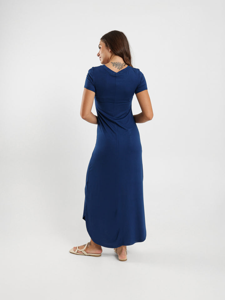 Round Neck Slit Sides Dress