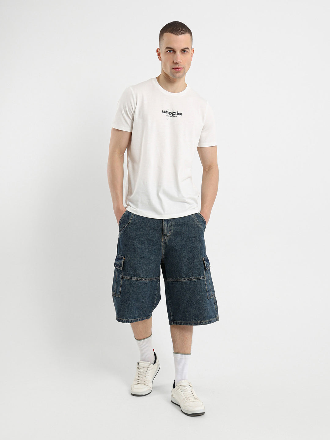 Denim Cargo Shorts