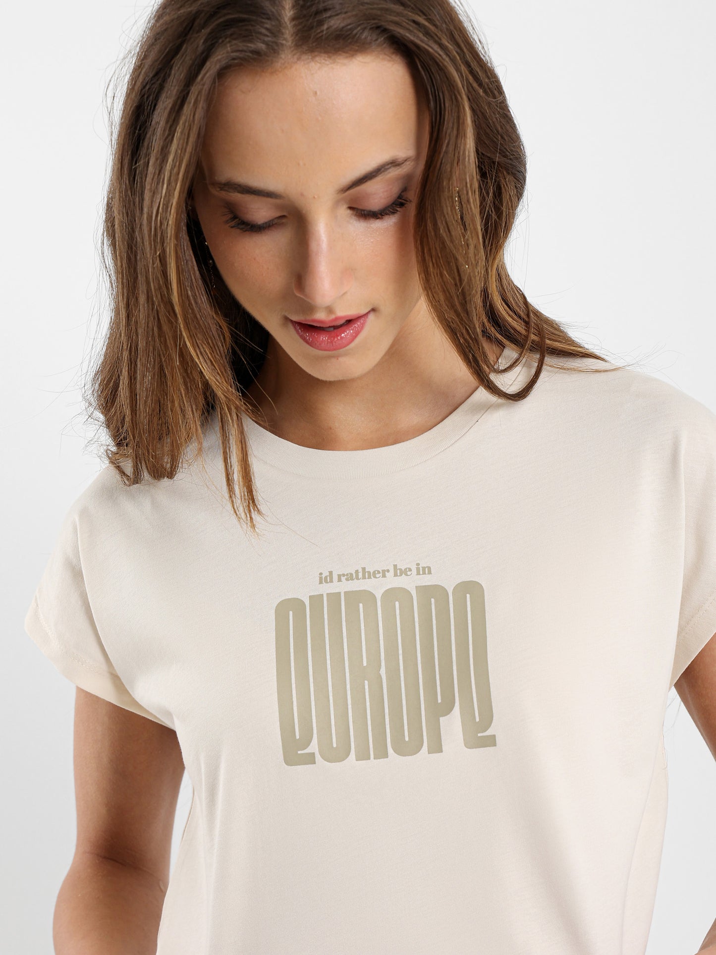 I'd Rather Be In Europe Cropped T-Shirt