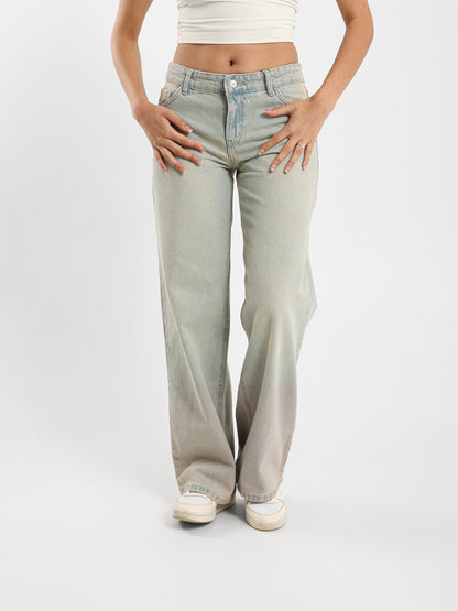 Over Dye Wide Leg Jeans
