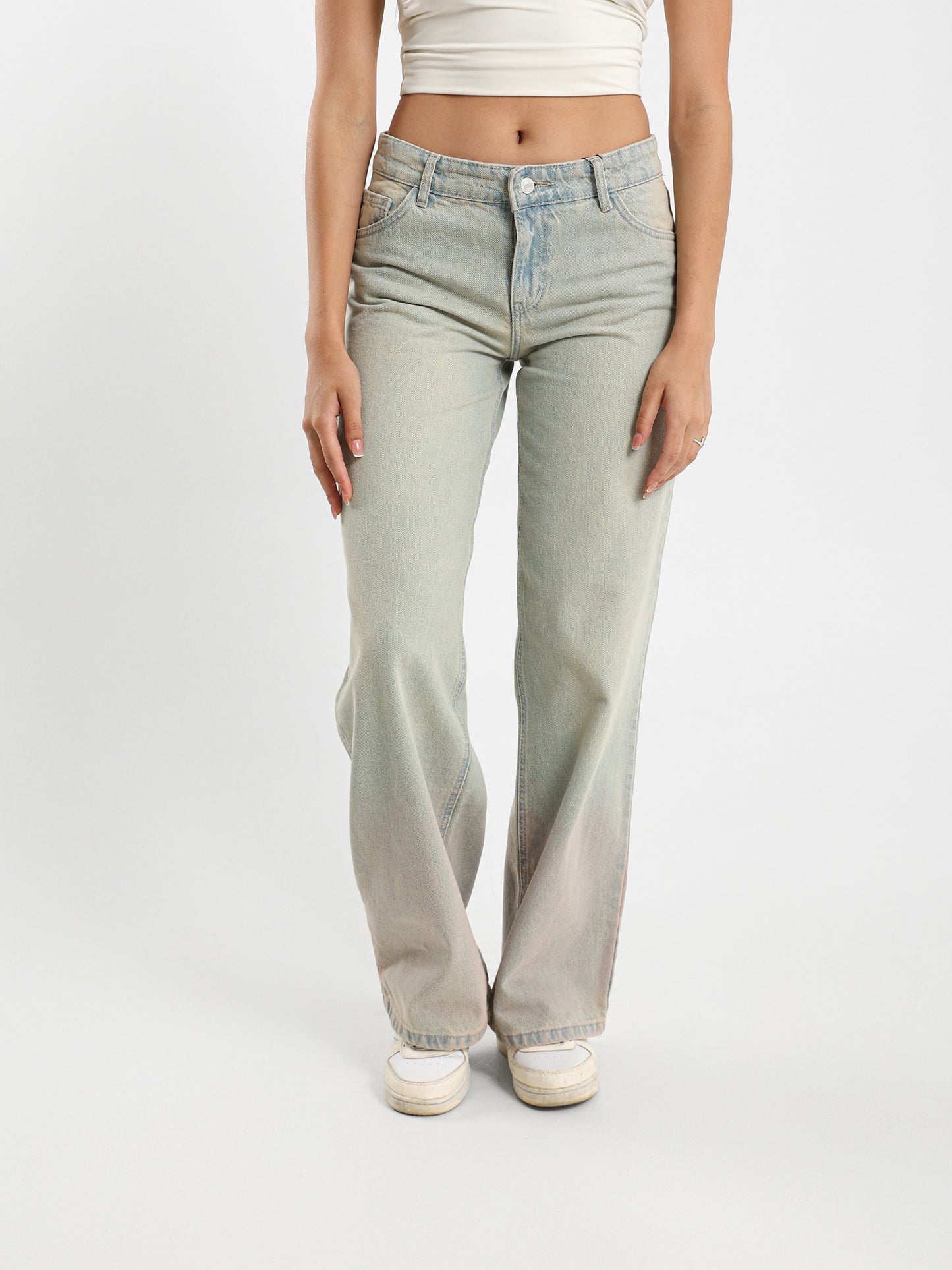 Over Dye Wide Leg Jeans