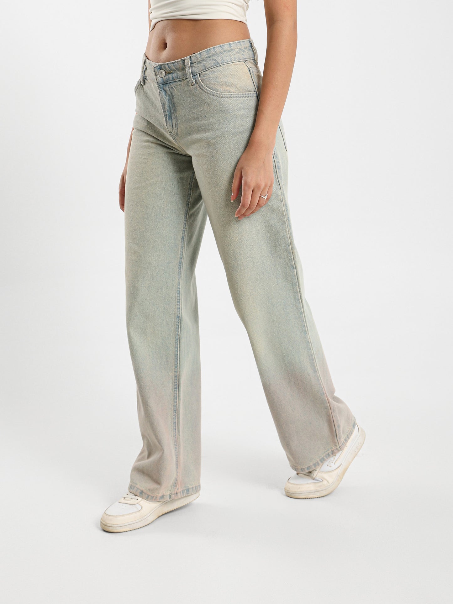 Over Dye Wide Leg Jeans