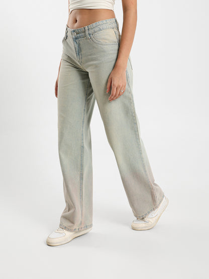 Over Dye Wide Leg Jeans