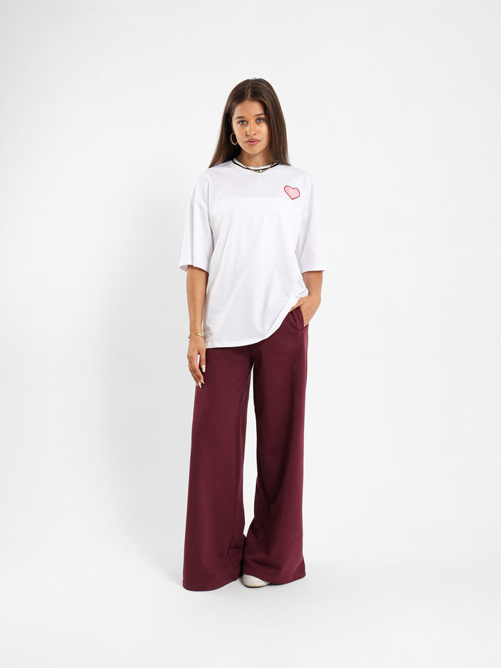 Oversized Tshirt With Heart Letter Print
