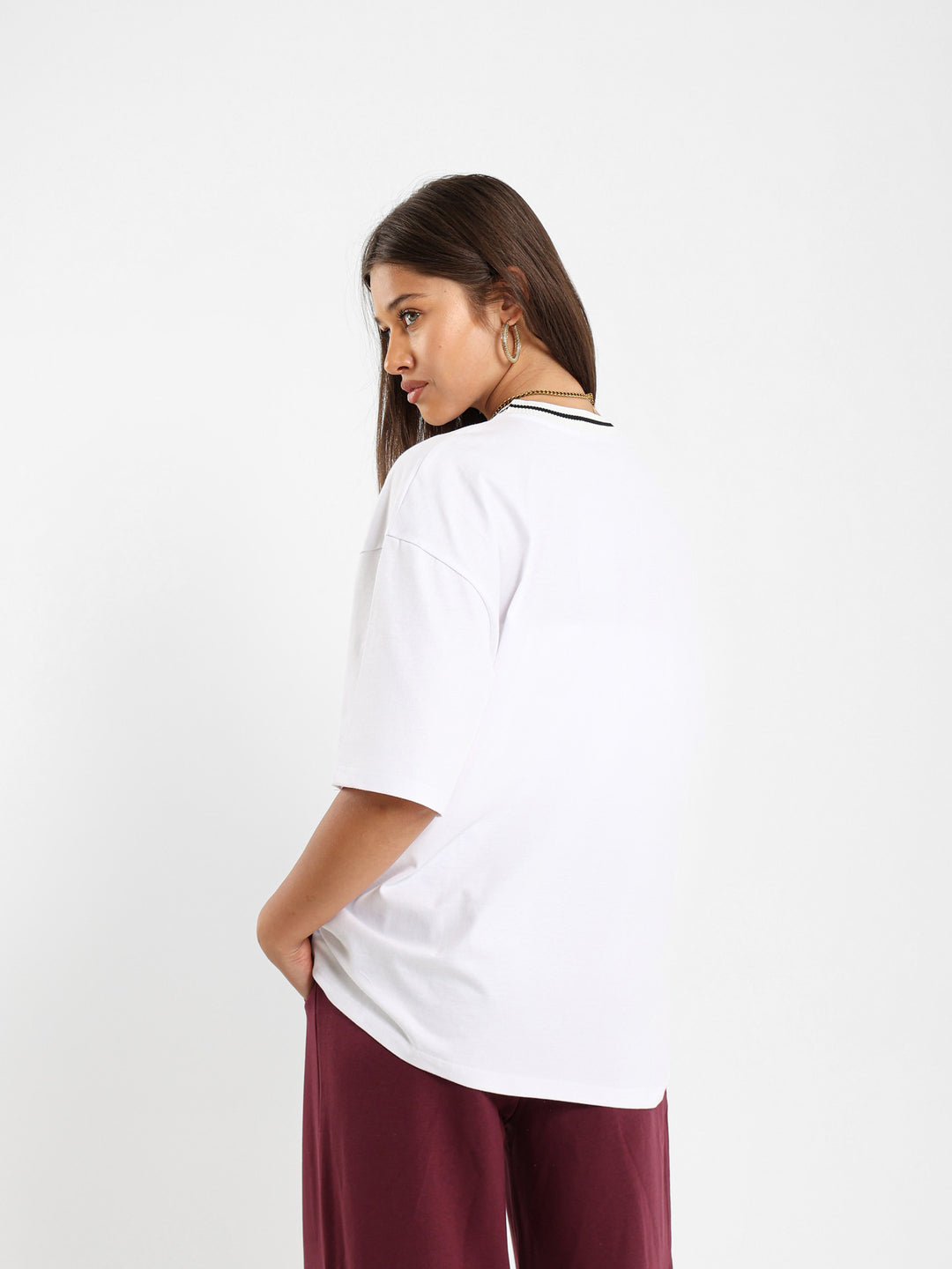 Oversized Tshirt With Heart Letter Print