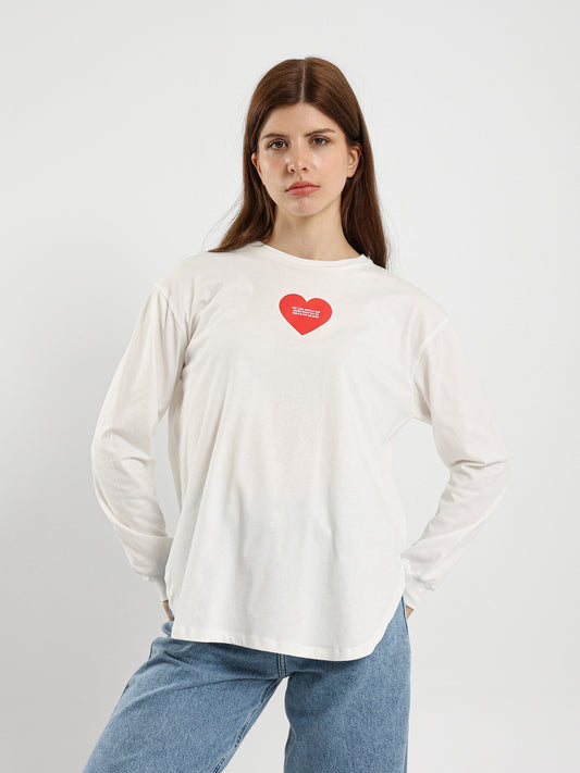 Heart Print Long Sleeve T-Shirt